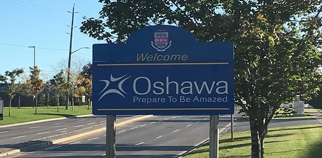 Pearson Airport to Oshawa Transfer 1 Pearson Airport to Oshawa transfer – black SUV on a downtown Oshawa street